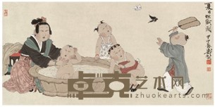徐乐乐 2004年作 夏日戏蝶图 镜心 34.5*69cm